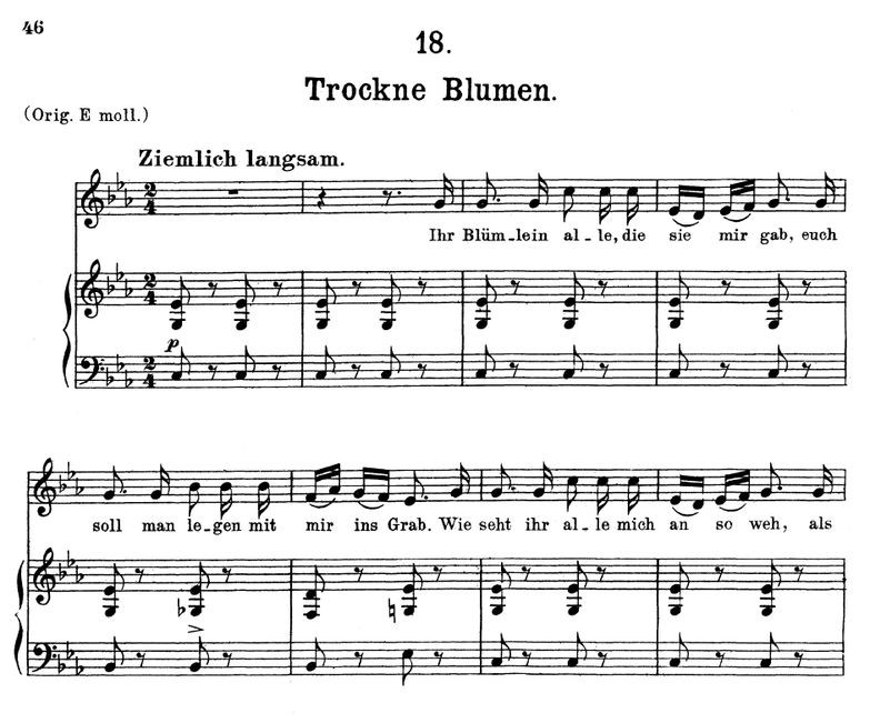 Trockne Blumen D.795-18 in C Minor. F. Schubert (D...