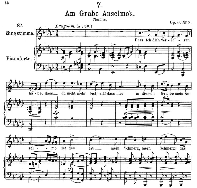 Am grabe Anselmos D.504 in E Flat Minor. F. Schube...