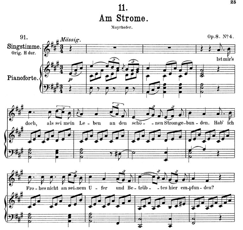 Am Strome D.539 in A Major. F. Schubert. Vol II. P...