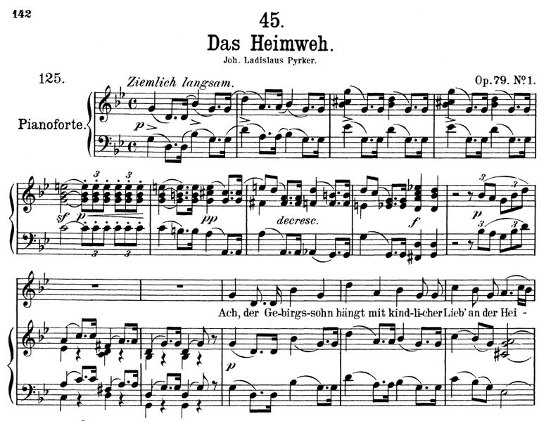 Das Heimweh D.851 in G Minor. F. Schubert. Vol II....