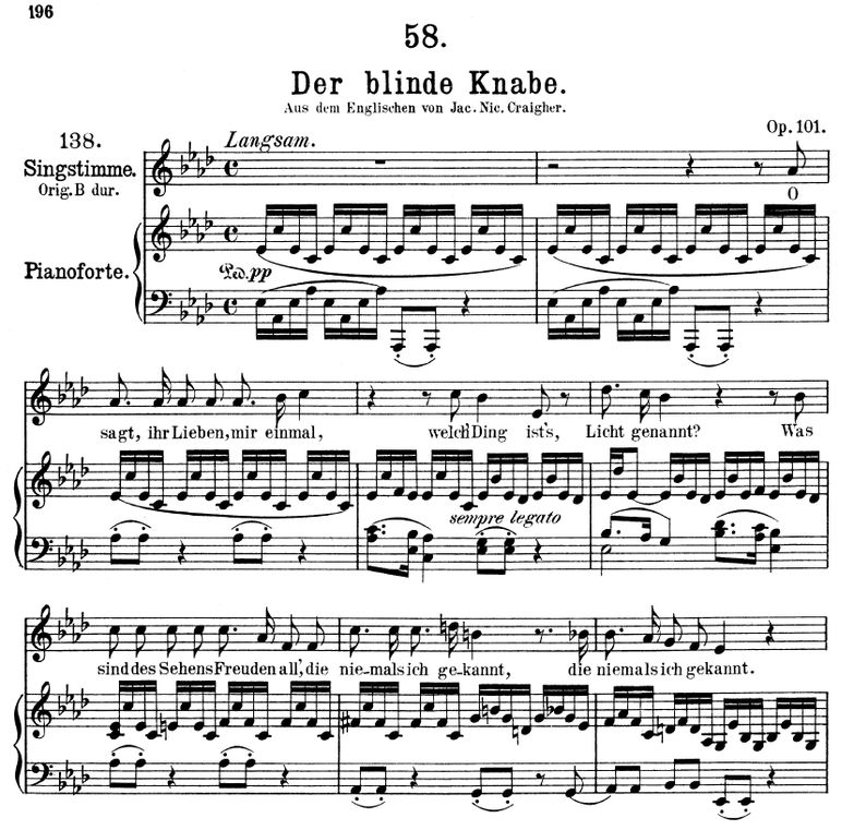 Der blinde Knabe D.833 in A Flat Major. F. Schuber...