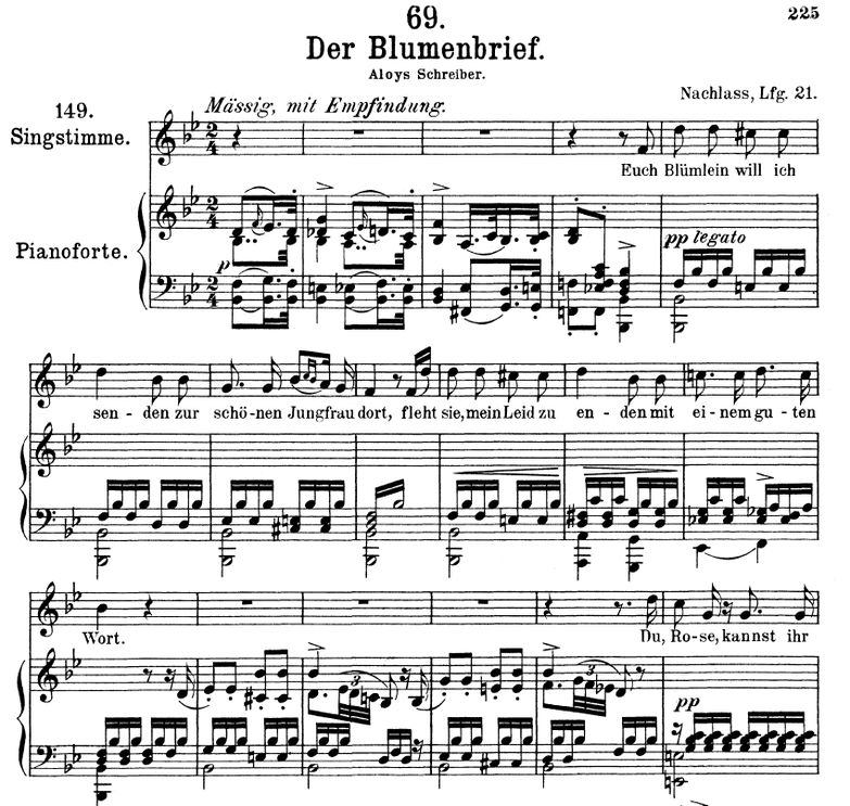 Der Blumenbrief D.622 in B Flat Major. F. Schubert...