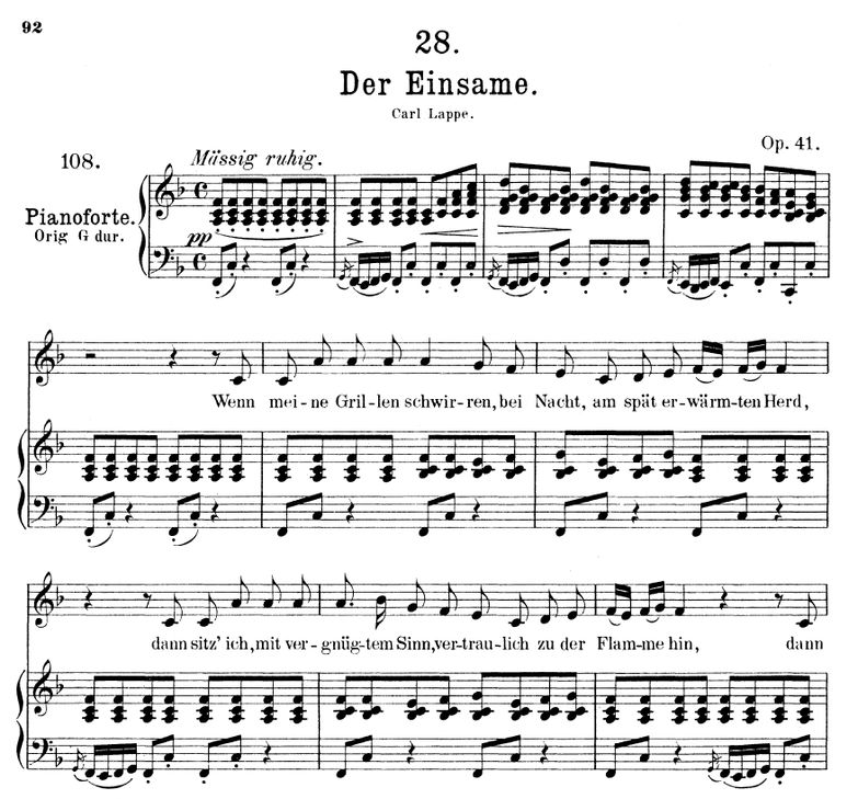 Der Einsame D.800 in F Major, F. Schubert. Vol II....