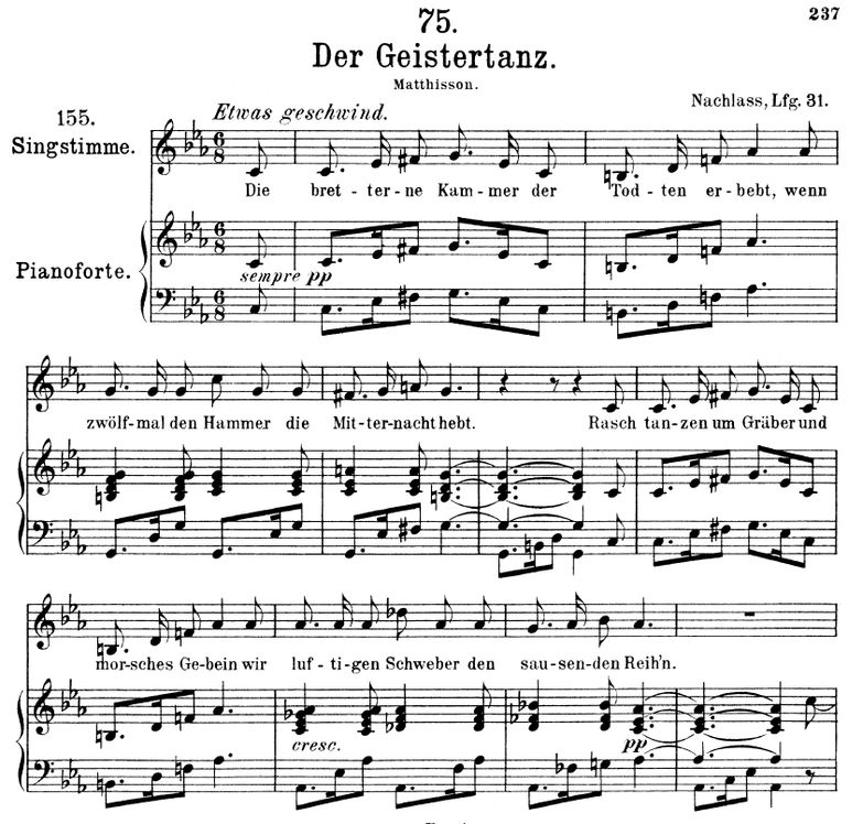 Der Geistertanz D.116 in C Minor, F. Schubert. Vol...