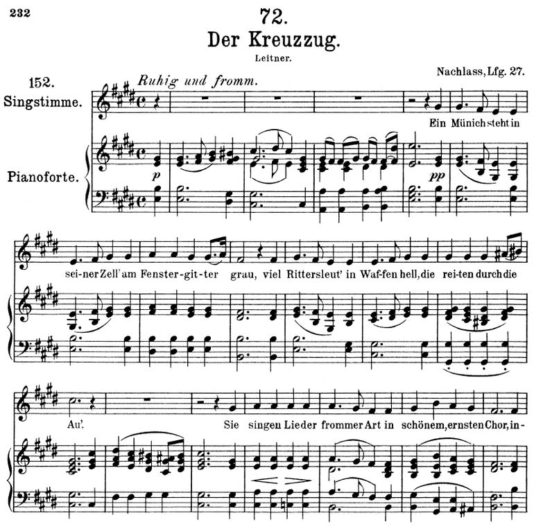 Der Kreuzzug D.932 in E Major, F. Schubert. Vol II...