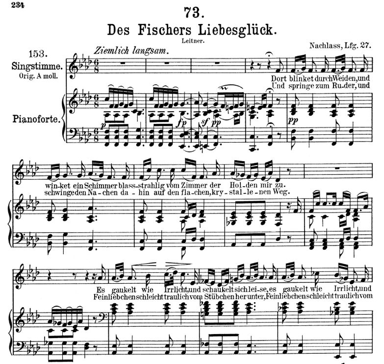 Des Fischers Liebesglück D.933 in F Minor, F. Schu...