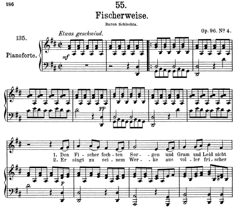 Fischerweise D.881 in D Major, F. Schubert. Vol II...