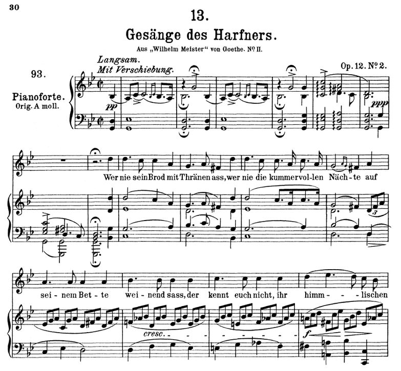 Gesänge des Harfners D.478-2 in G Minor. F. Schube...