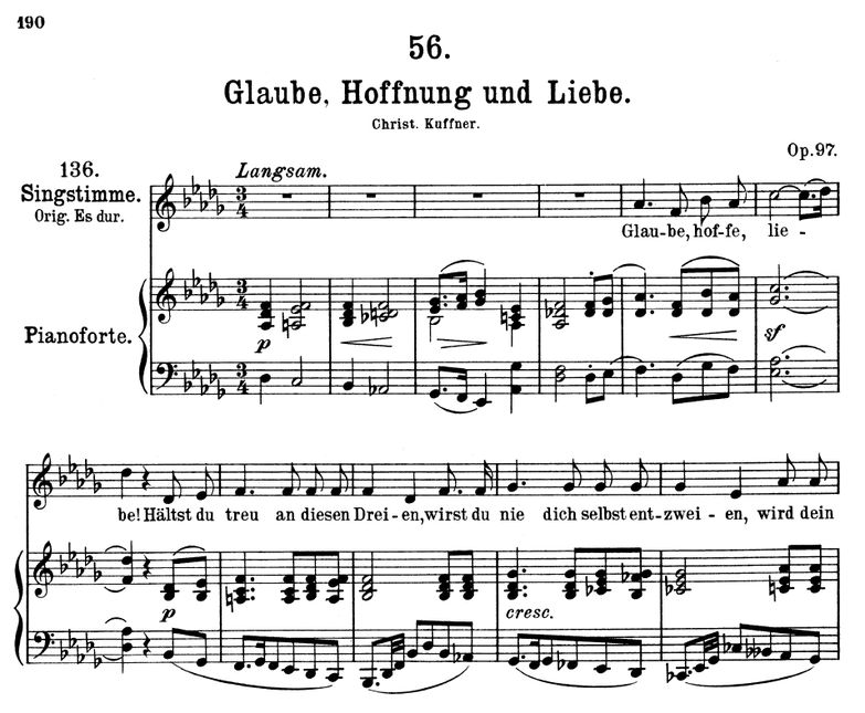 Glaube, Hoffnung und Liebe D.939 in D Flat Major. ...