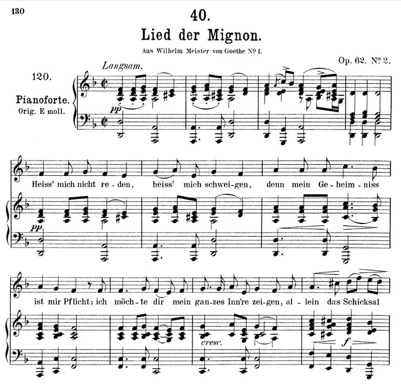 Lied der Mignon D.877-2 in D Minor "Heiss' mich ni...