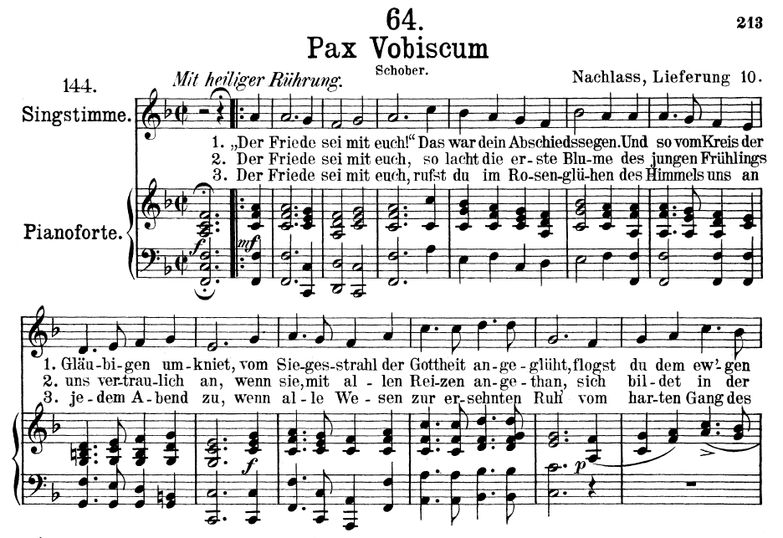 Pax vobiscum D.551 in F Major. F. Schubert. Vol II...