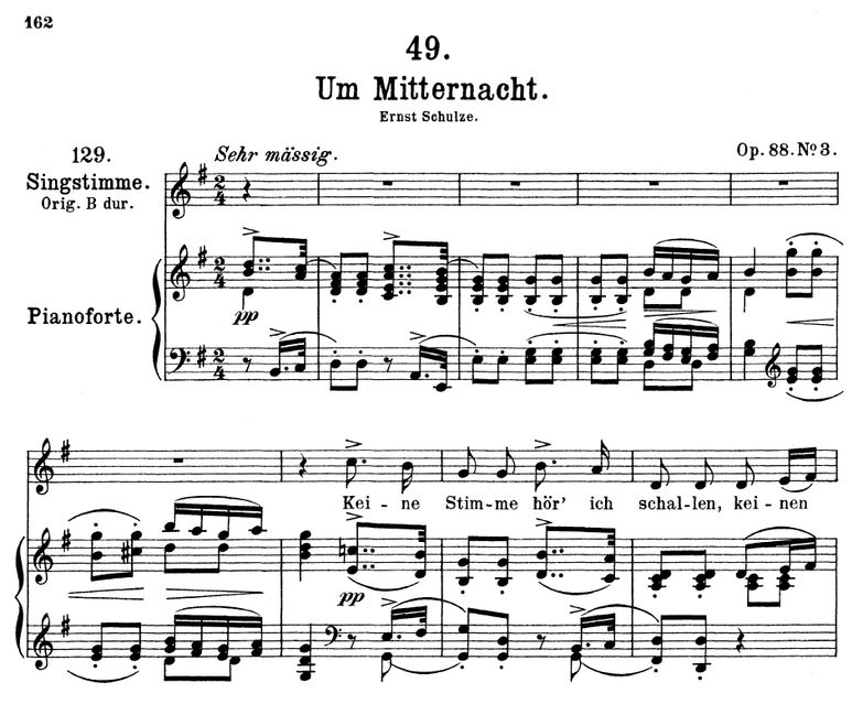 Um Mitternacht D.862 in G Major. F. Schubert. Vol ...