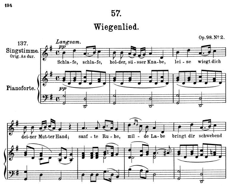 Wiegenlied (Lullaby) D.498 "Schlafe, schlafe, hold...