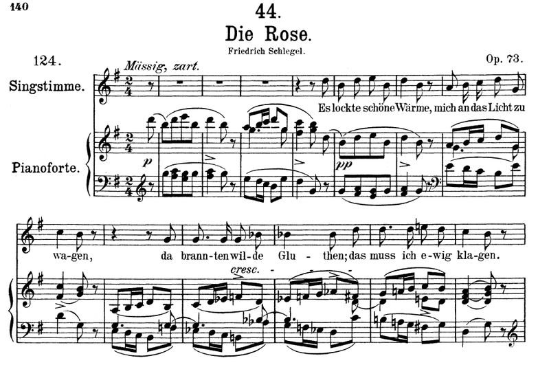 Die Rose D.745 in G Major, F. Schubert. Vol II. Pe...