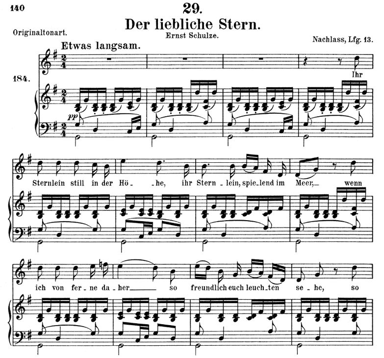 Der liebliche Stern D.861 in G Major. F. Schubert....