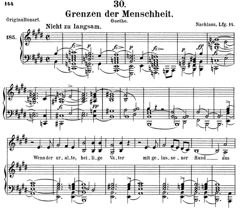 Grenzen der Menscheit D.716 in E Major.  F. Schube...