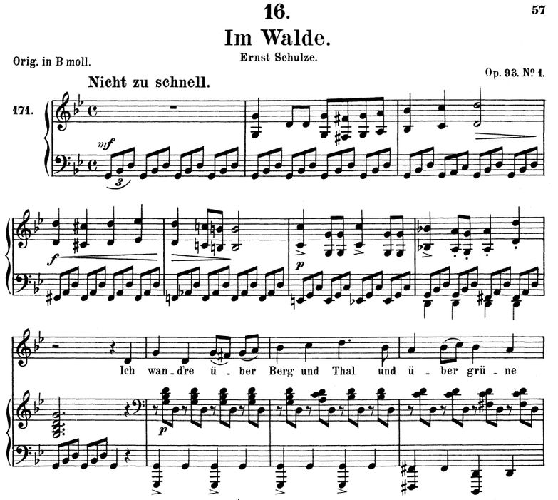 Im Walde D.834 in G Minor.  F. Schubert. Vol III. ...