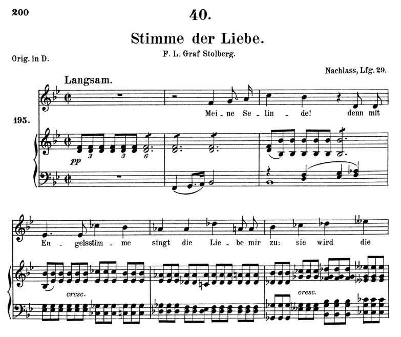 Stimme der Liebe D.412 in B Flat Major.  F. Schube...