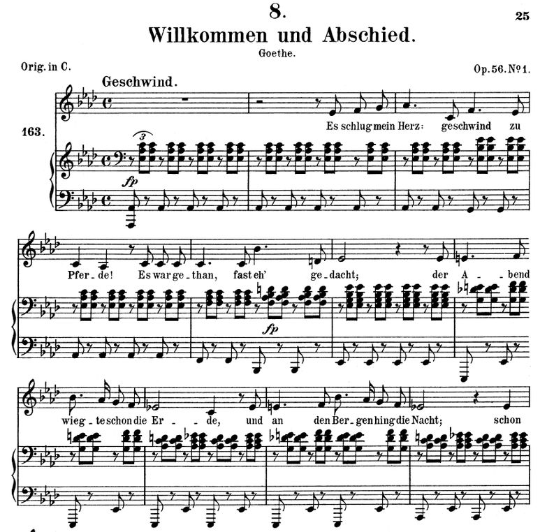 Willkomen und abschied D.767 in A Flat Major. F. S...