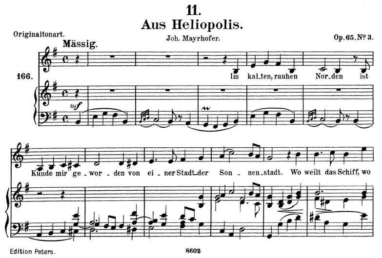 Aus Heliopolis D.753 in E minor,  F. Schubert. Vol...