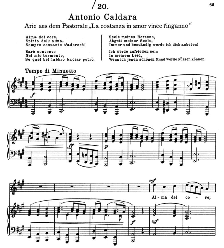 Alma del Core in A-Dur (Sopran). A. Caldara. Arie ...