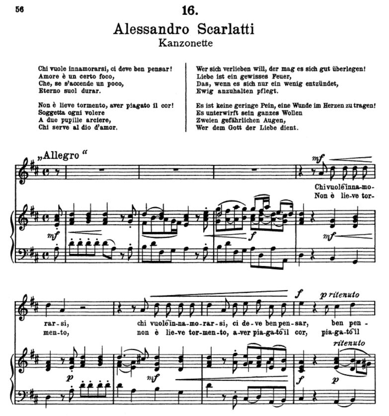 Chi vuole innamorarsi. A. Scarlatti. Kanzonette. A...