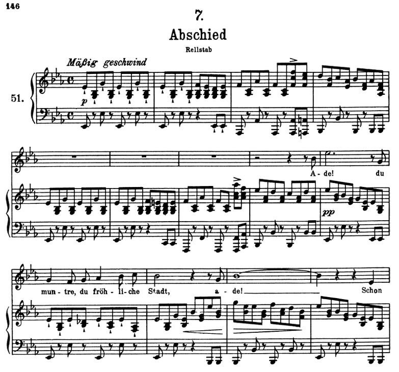 Abschied D.957-7, Es-Dur, F. Schubert. Band I. Pet...