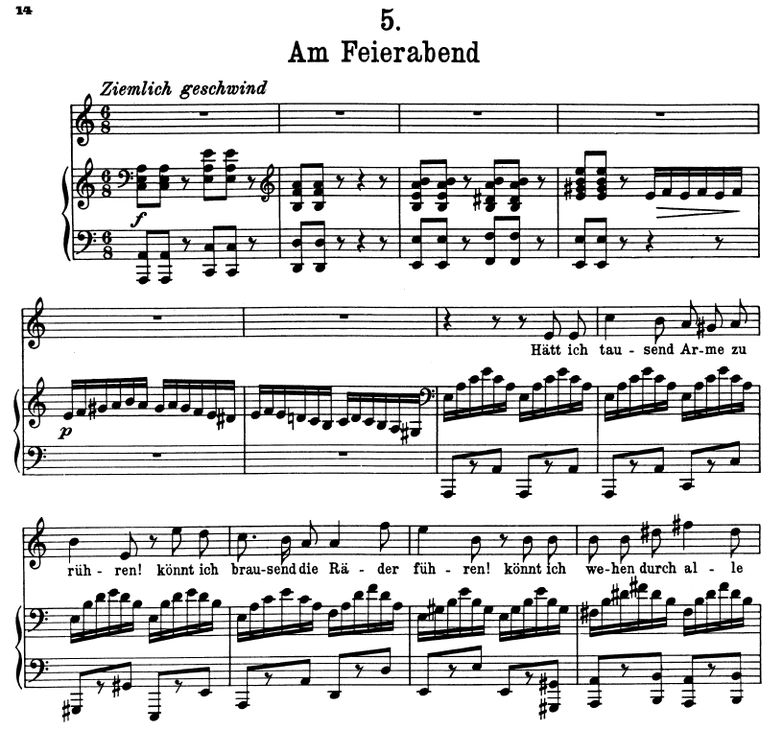 Am Feierabend D.795-5,, A Moll, F. Schubert. Band ...