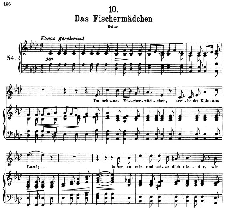 Das Fischermädchen D.957-10 As- Dur. F. Schubert. ...