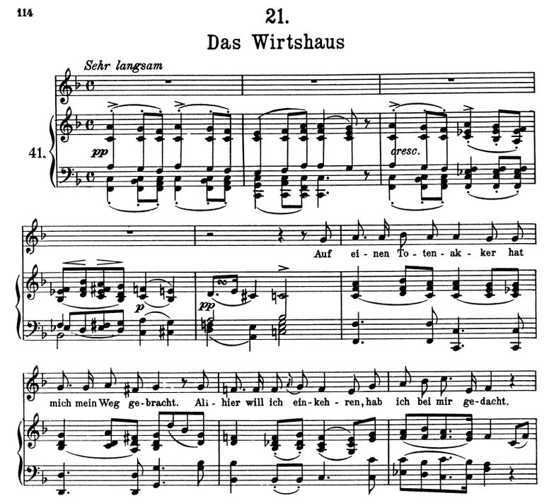 Das Wirtshaus D.911-21 F Dur. F. Schubert. Band I....