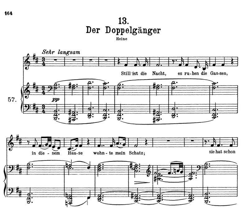 Der Doppelgânger D.957-13 in H Moll. F. Schubert. ...