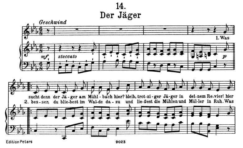Der Jäger D.795-14 C Moll. F. Schubert. Band I. Pe...