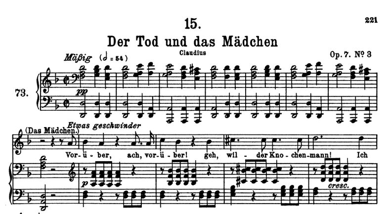 Der Tod und das Mädchen D.531 d-moll. F. Schubert....
