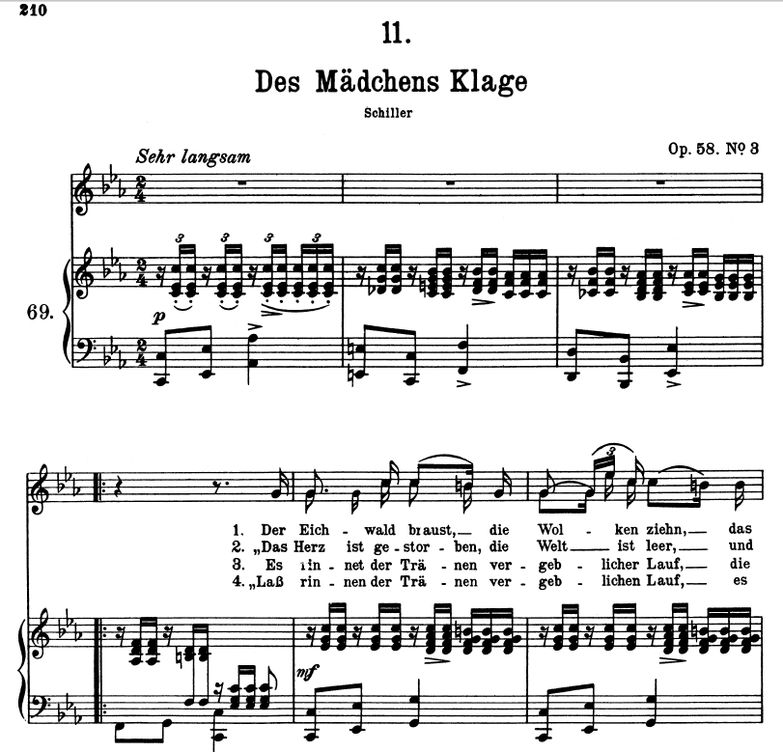 Des Mädchens Klage D.191 in C Moll. F. Schubert. B...