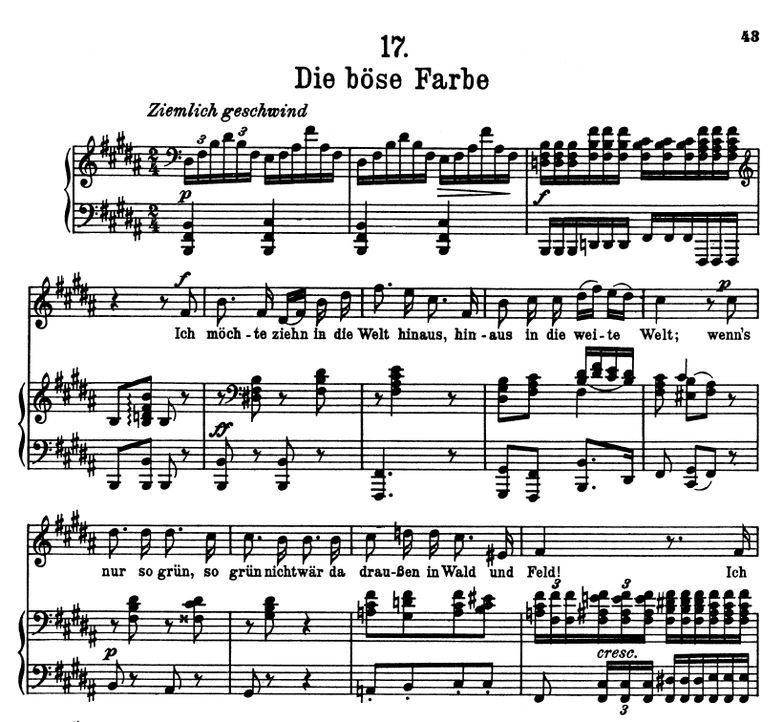 Die böse Farbe D.795-17 H Dur F. Schubert (Die Sch...