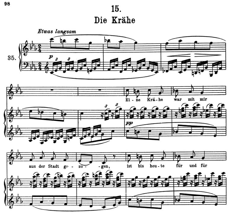 Die Krähe D.911-15 C Moll, F. Schubert. Band I. Pe...
