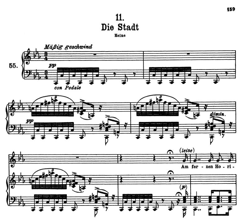 Die Stadt D.957-11 C Moll, F. Schubert. Band I. Pe...