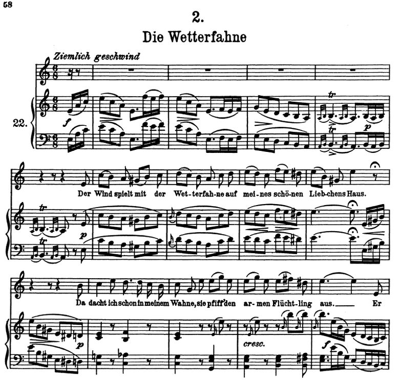 Die Wetterfahne D.911-2 A Moll, F. Schubert. Band ...