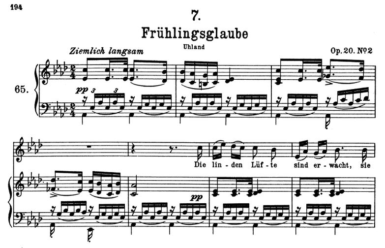 Frühlingsglaube D.686 As-Dur, F. Schubert. Band I....