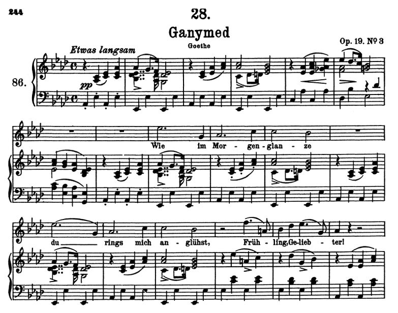 Ganymed D.544 As-Dur, F. Schubert. Band I. Peters ...