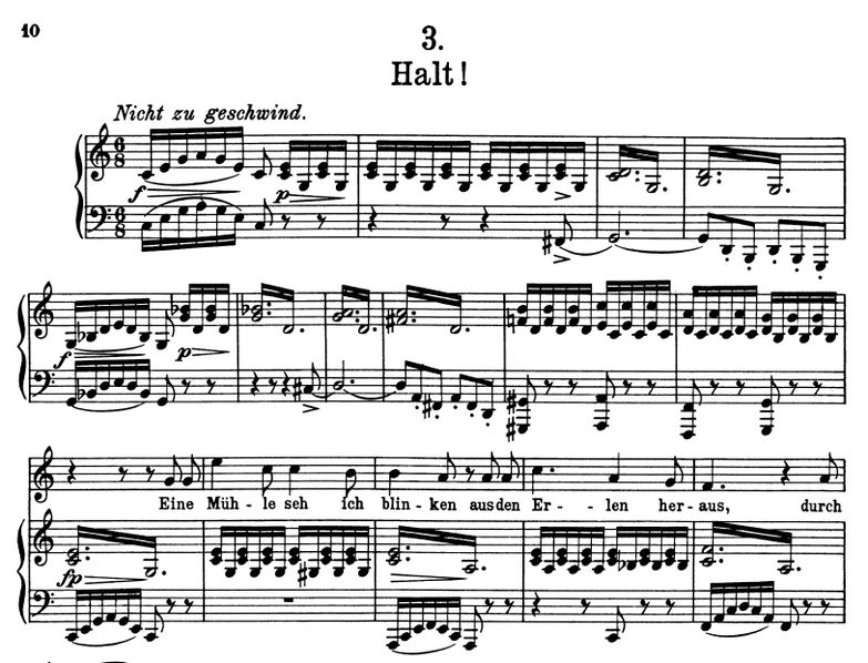 Halt! D.795-3 C Dur, F. Schubert (Die Schöne Mülle...