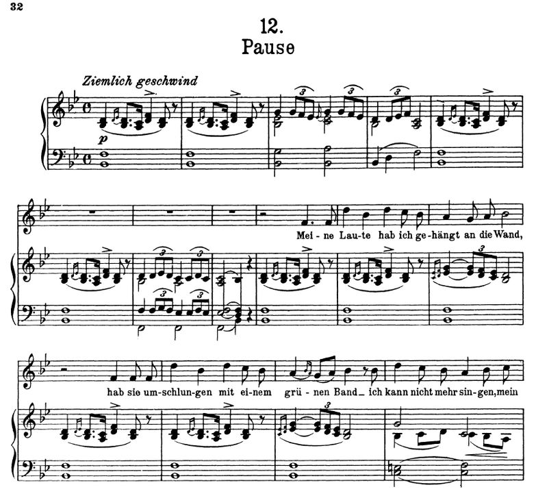 Pause D.795-12 B-Dur, F. Schubert (Die Schöne Müll...
