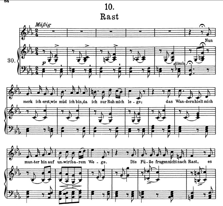 Rast D.911-10 C Moll, F. Schubert (Winterreise) . ...