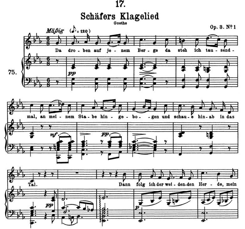 Schäfers Klagelied D.121 C Moll, F. Schubert. Band...