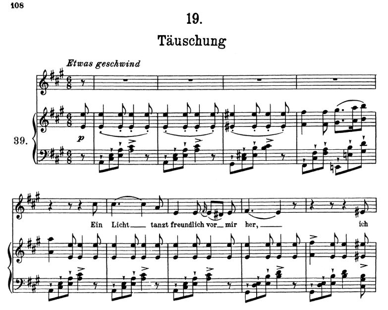 Täuschung D.911-19 A-Dur, F. Schubert (Winterreise...