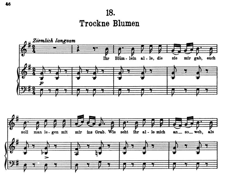 Trockne Blumen D.795-18 e-moll, F. Schubert (Die S...