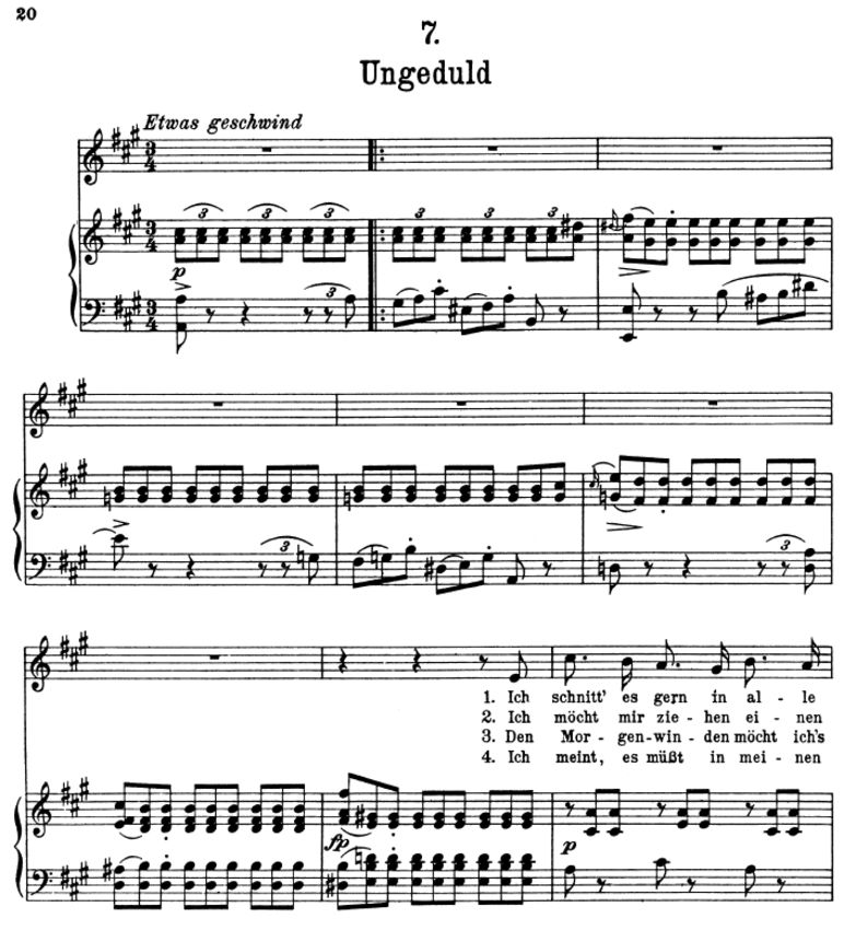 Ungeduld D.795-7 A-Dur, F. Schubert (Die Schöne Mü...