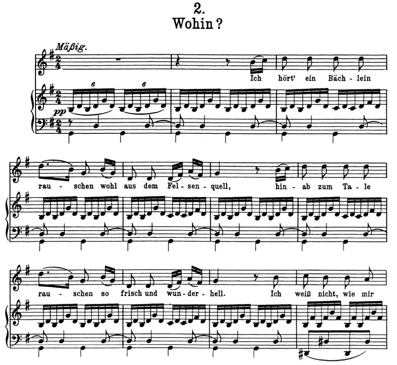 Wohin D.795-2 G Dur, F. Schubert (Die Schöne Mülle...