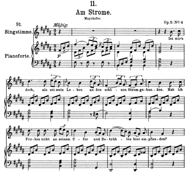 Am Strome D.539, H Dur, F. Schubert. Band I. Peter...