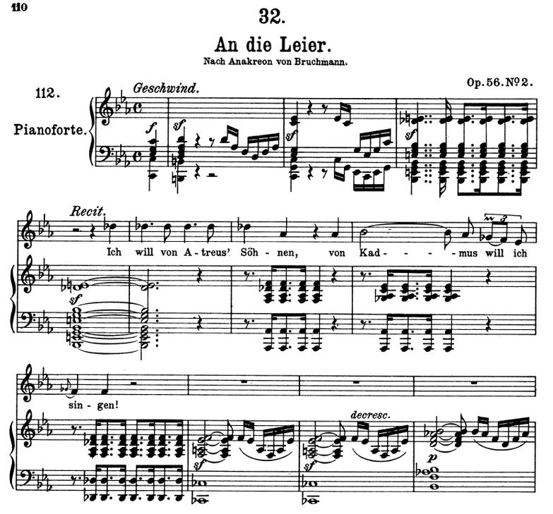 An die Leier D.737, Es-Dur, F. Schubert. Band I. P...